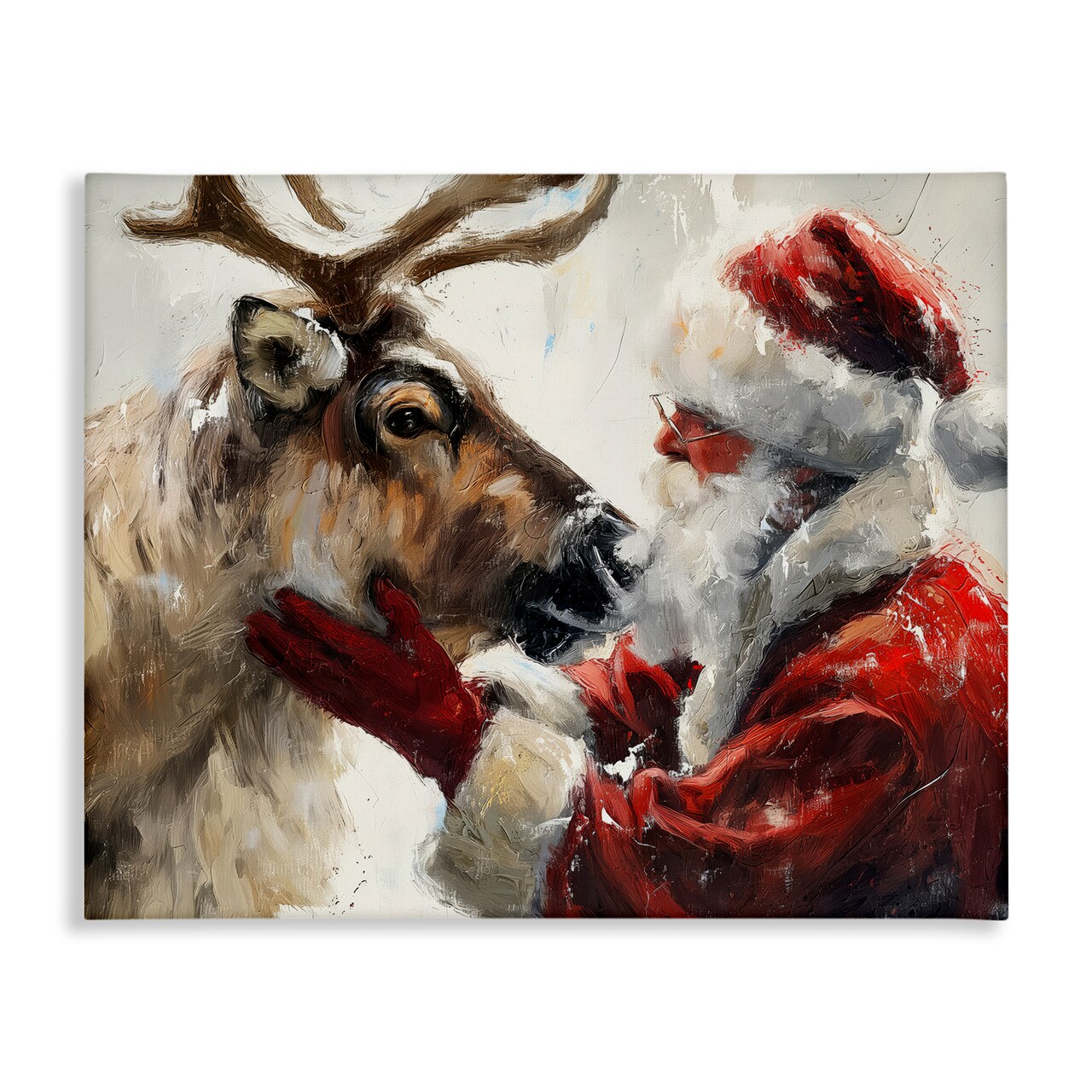Stupell Industries Traditional Santa & Reindeer Canvas Design by Arlington Prints